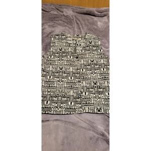 Chico's Silk Blend Abstract Print Button Front Vest Women's Size 2 Black White